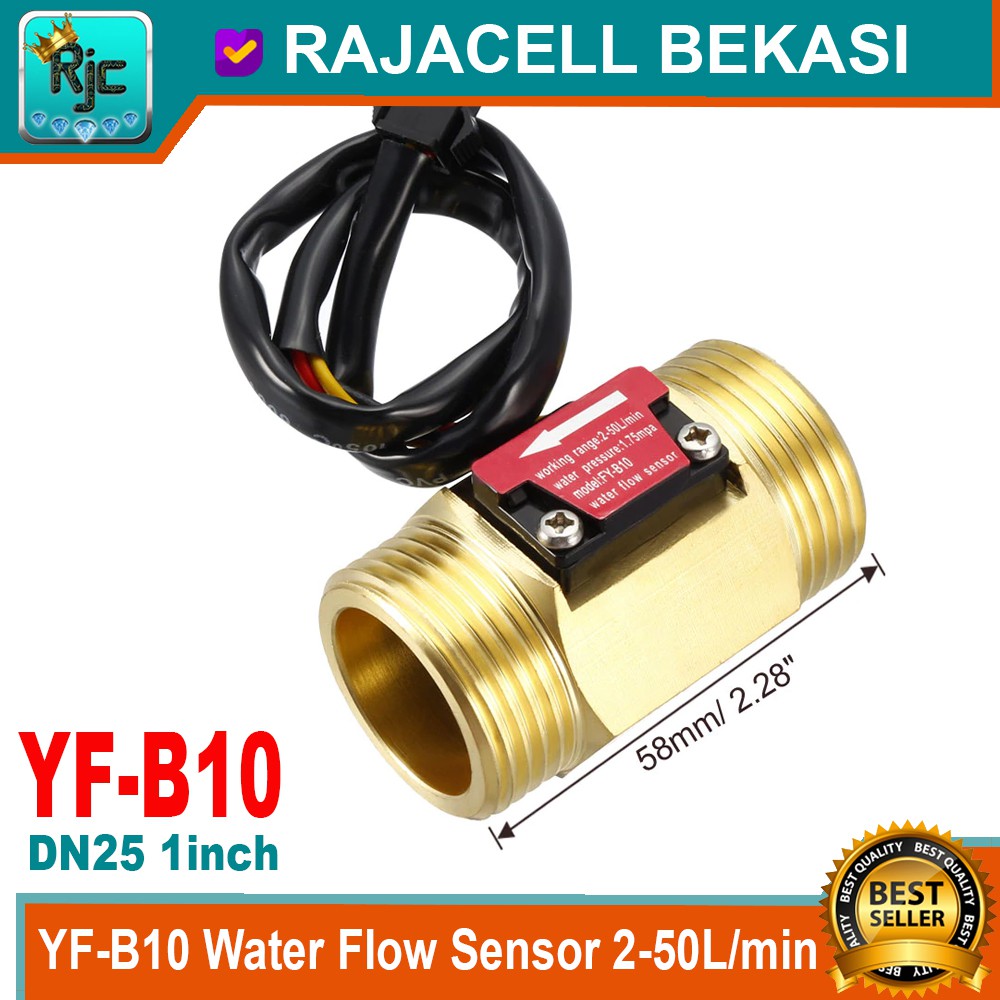 Jual YF-B10 Water Flow Sensor DN25 1" Flowmeter 2-50L/min Bahan ...