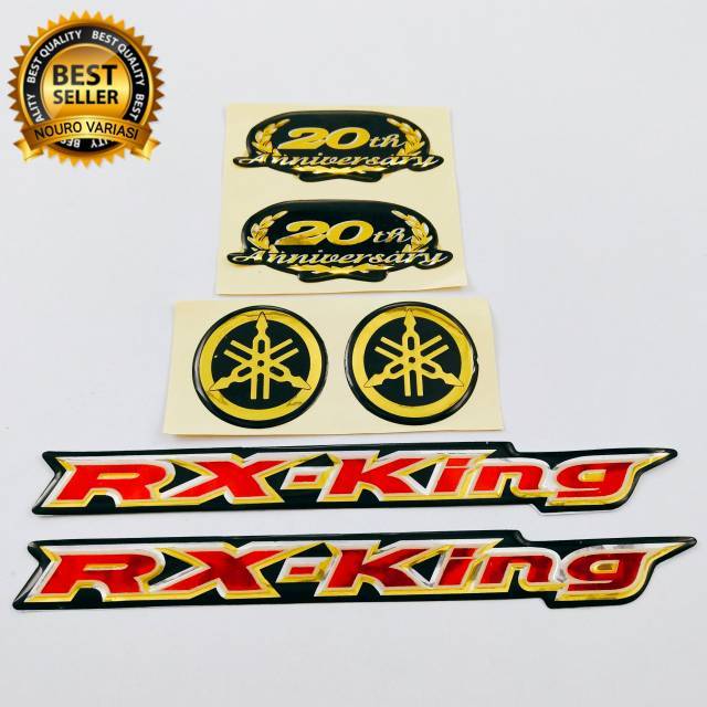 Jual emblem 3d logo RX KING FULL SET plus LOGO ANNIVERSARY 20th gold ...