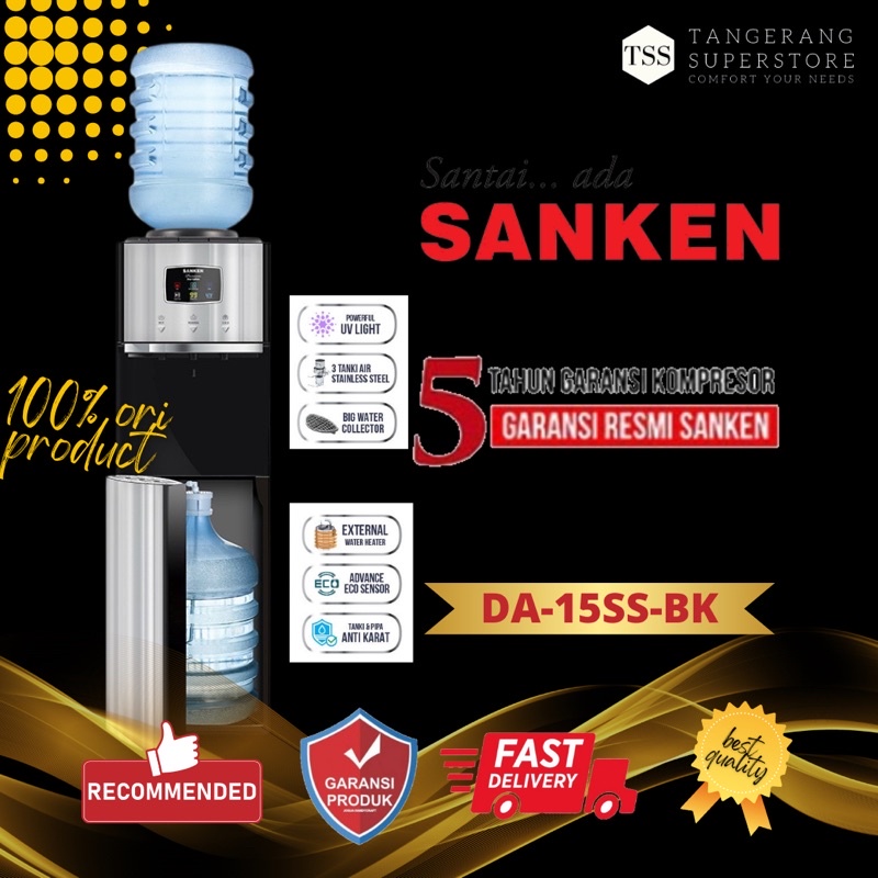 Jual Sanken Dispenser Duo Gallon Da Ss Bk Dua Galon Stainless Steel Tank Shopee Indonesia