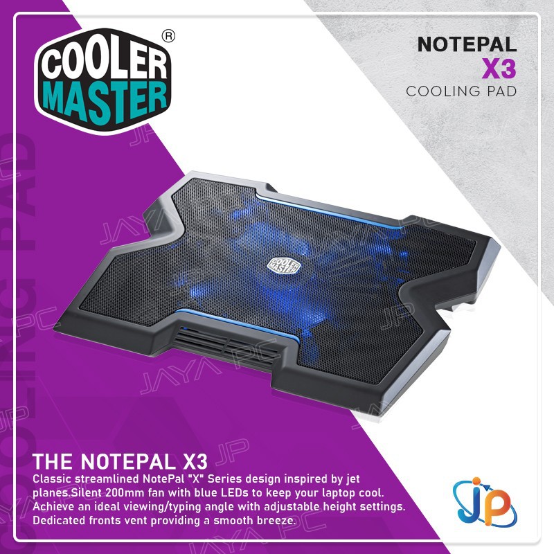 Jual Cooler Master Notepal X3 Cooler Pad/ Cooling Pad Fan Laptop 14 ...