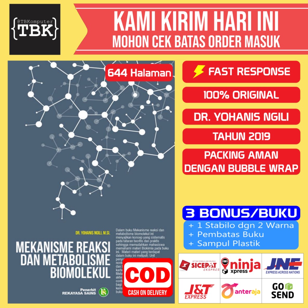 Jual Buku Mekanisme Reaksi Dan Metabolisme Biomolekuler Dr Yohanis