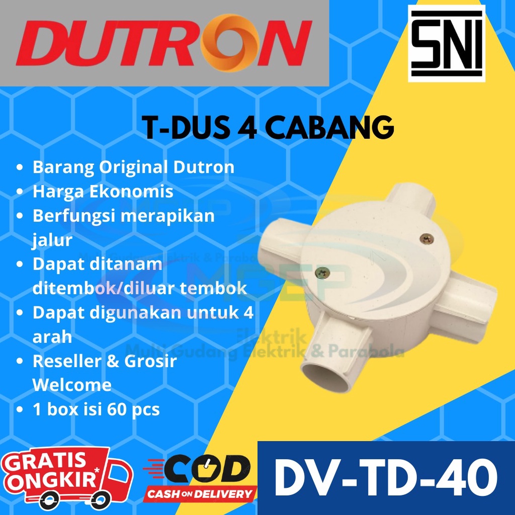 Jual DUTRON T Dus 4 Cabang DV TD 40 T dos SNI 4 lubang | Shopee Indonesia