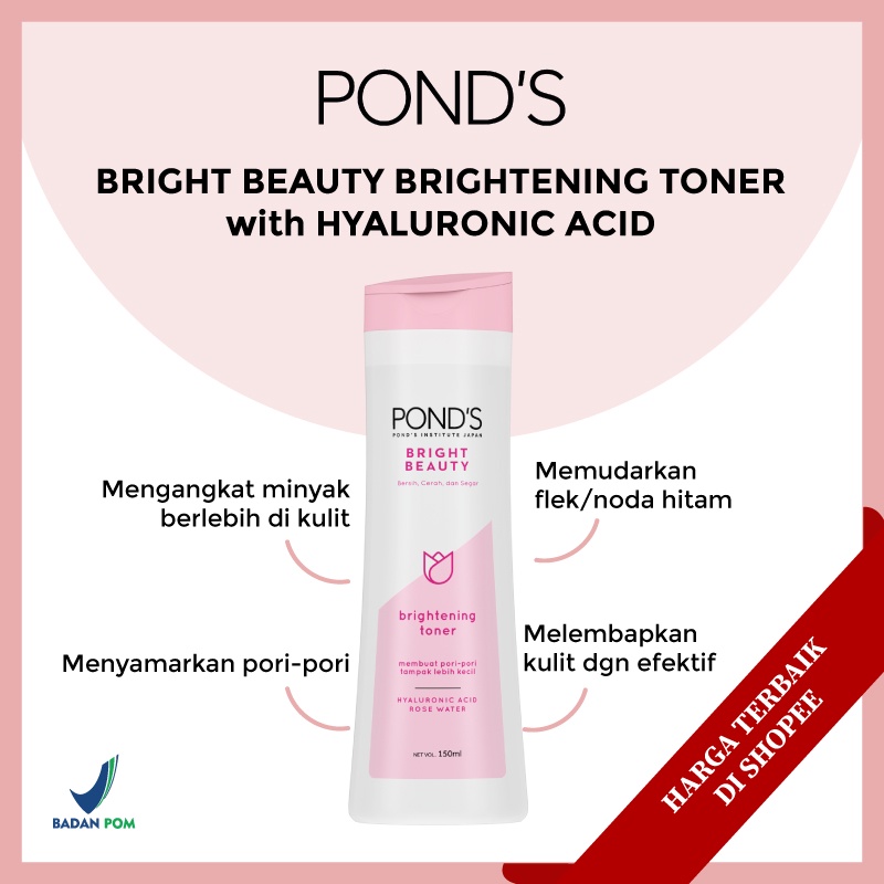 Jual Ponds Bright Beauty Lightening Toner 150mL with Hyaluronic Acid