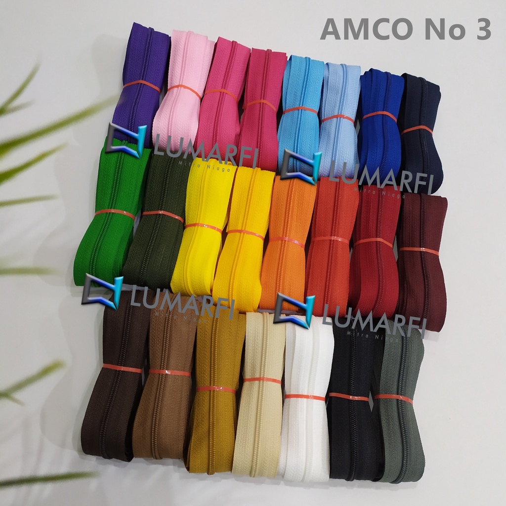 Jual Meteran Daun Resleting Amco No Kecil Gigi Coil Nylon Plastik Zipper No Shopee