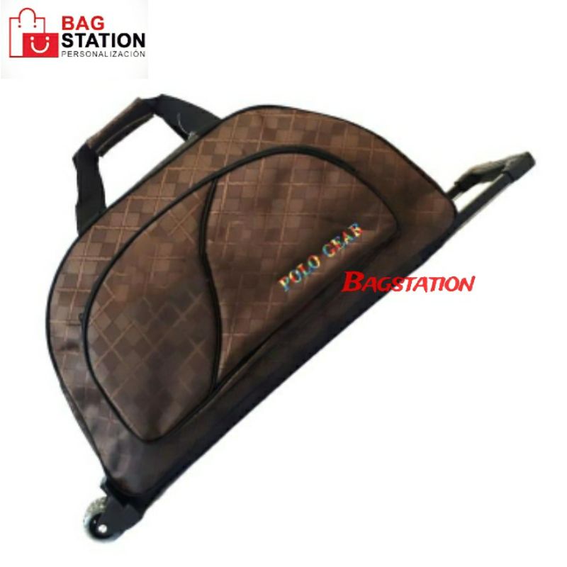 Jual NEW TRAVEL BAG TROLI POLO GEAR COKLAT ORIGINAL TAS TRAVEL 2 RODA ...