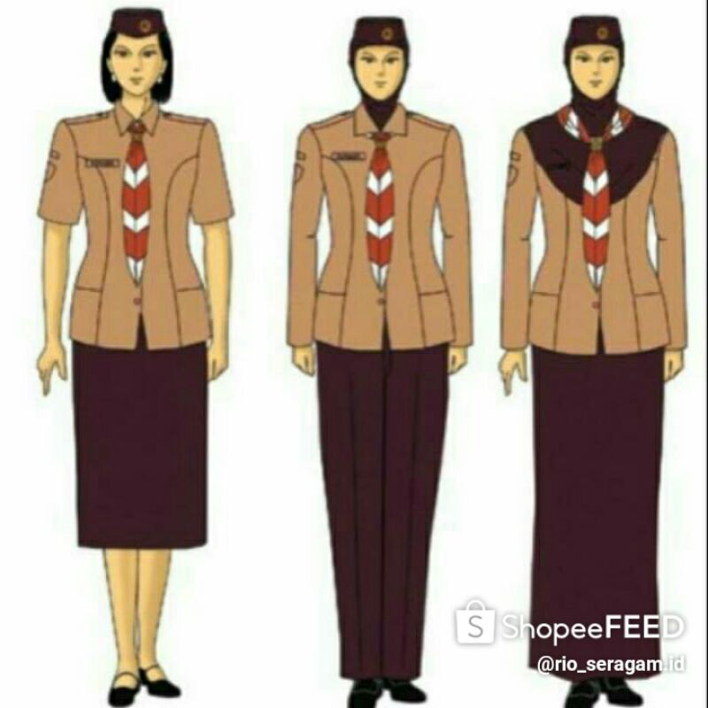Jual 1STEL SERAGAM PRAMUKA PEMBINA RAPILO WANITA, BAJU PRAMUKA WANITA ...