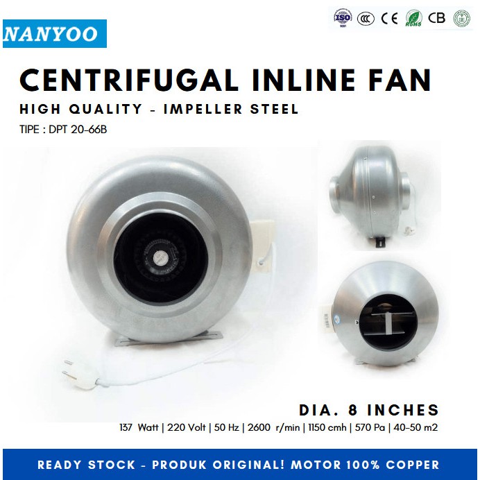 Jual Centrifugal Inline Duct Fan DPT 20-66B | Shopee Indonesia