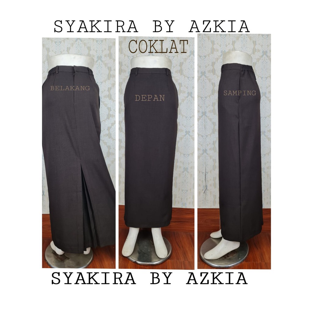 Jual Rok Span Syakira warna kuning-merah-Cokelat tua, Hitam, Putih ...