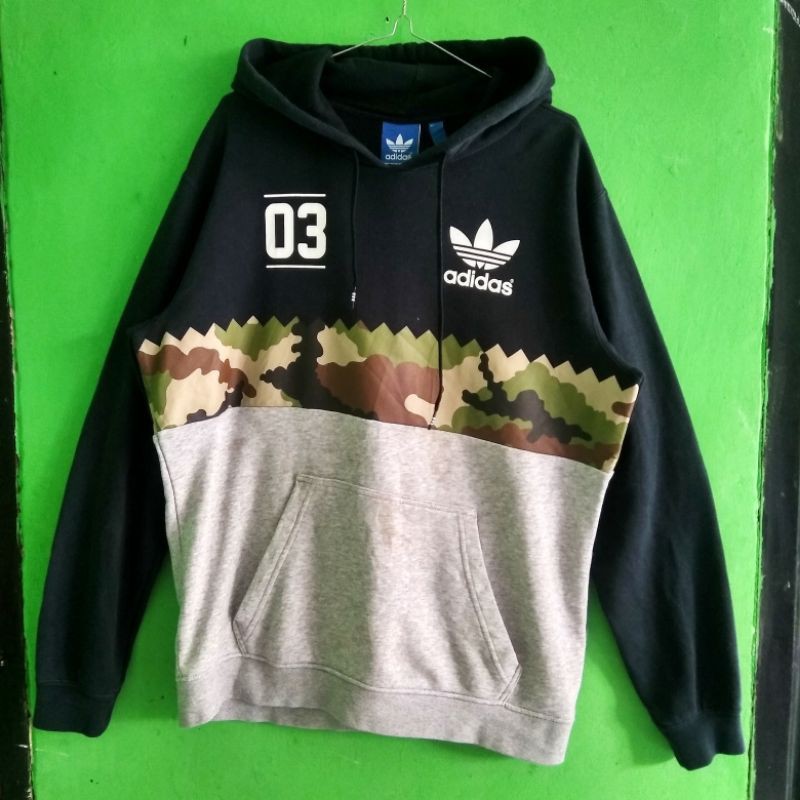 Hoodie Sweater Second Original Adidas Three Foil Camo