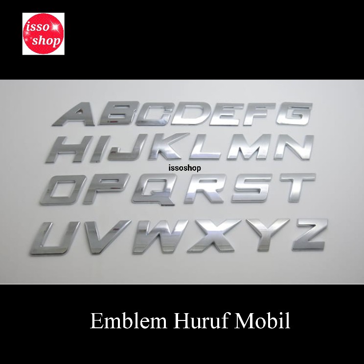 Jual Emblem Huruf Mobil/Emblem Huruf Mobil Besi Bentuk Miring Emblem ...
