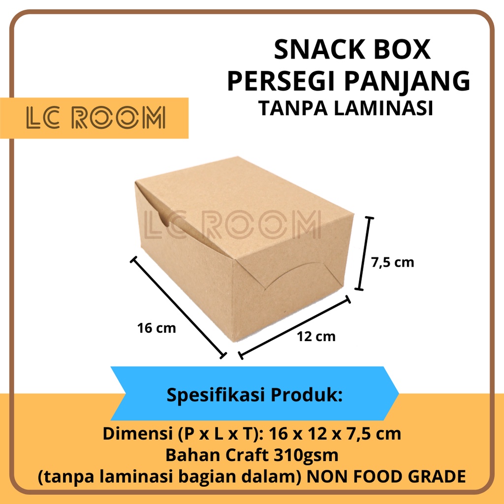 Jual Paper Box Kraft Coklat Box Tahu Croffle Gorengan Tanpa Laminasi ...