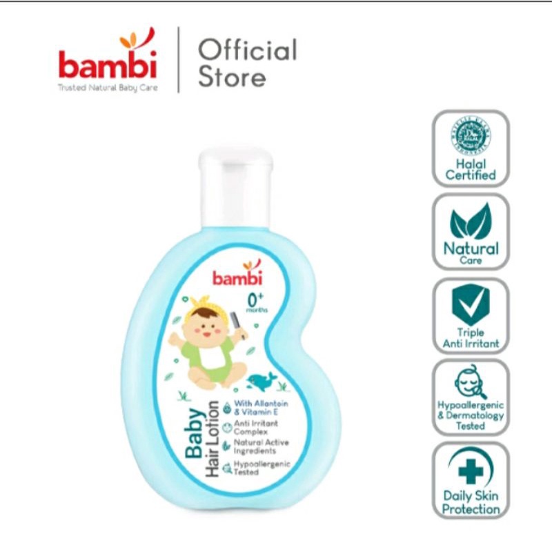 Jual Bambi Baby Hair Lotion With Aloe Vera Candlenut & Calery | Vitamin ...