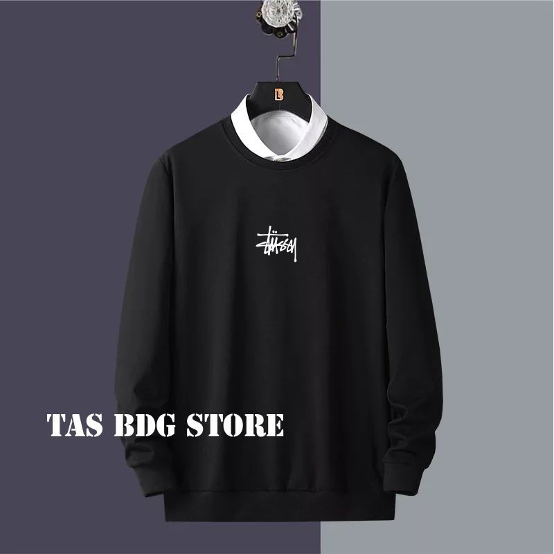 Sweater crewneck stusy Teks premium