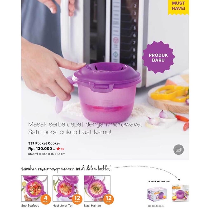 Jual Tupperware pocket cooker rice cooker wadah masak microwave ...