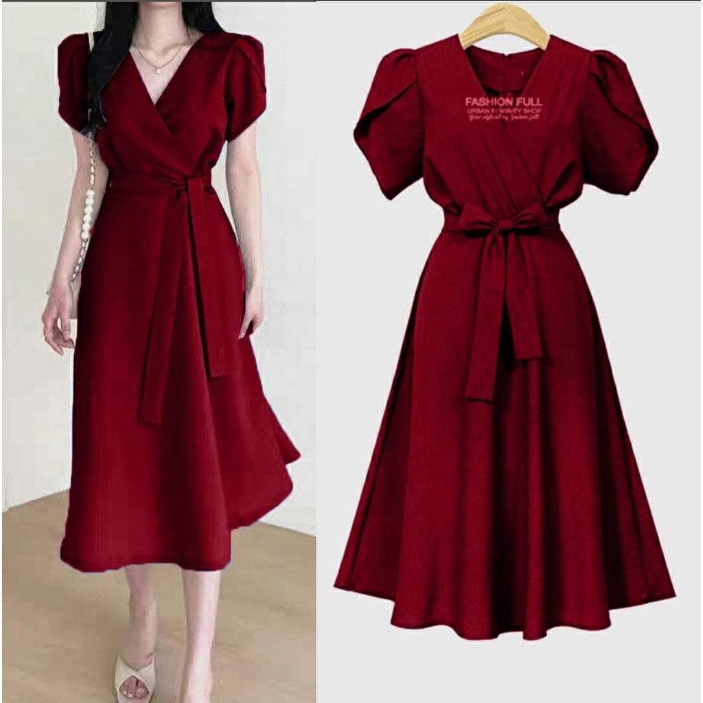 QUINNYSHOP - Dres Wanita Casual Korea - Pakaian Wanita Dres Natal