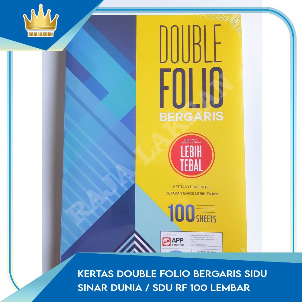 Jual Kertas Double Folio Bergaris Sidu Sinar Dunia Sdu Rf 100 Lembar Shopee Indonesia 6485