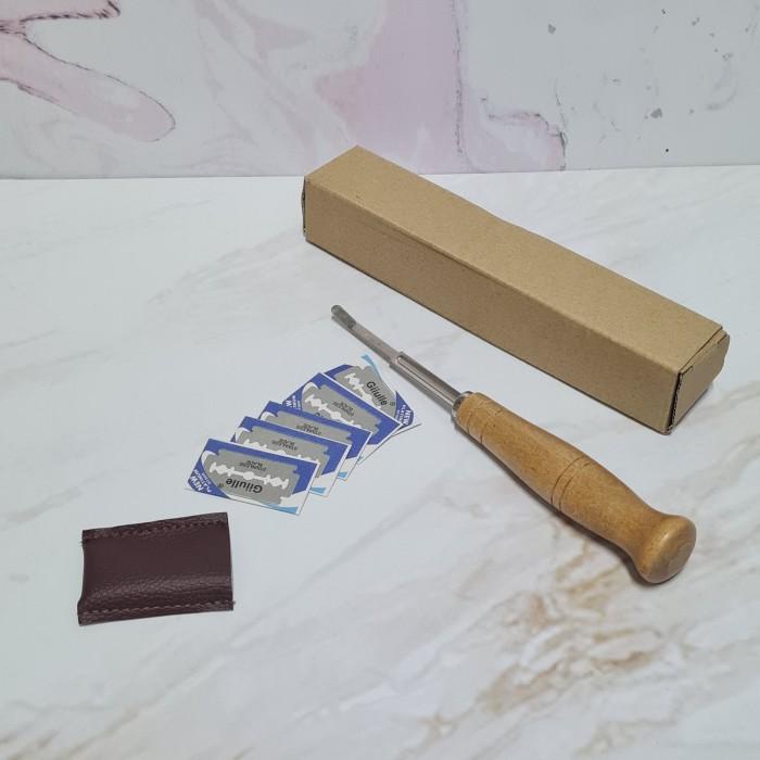 Jual Knife Cake Sourdough Lame Bread Scoring Knife Set Wooden Handle