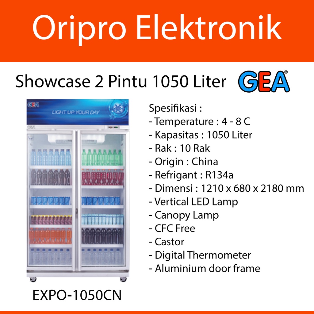 Jual Display Cooler Showcase Gea Pintu Liter Expo Cn Shopee Indonesia