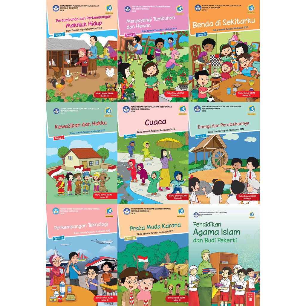 Jual BUKU TEMATIK KELAS 3 SD TEMA 1,2,3,4,5,6,7,8 EDISI REVISI 2018 ...