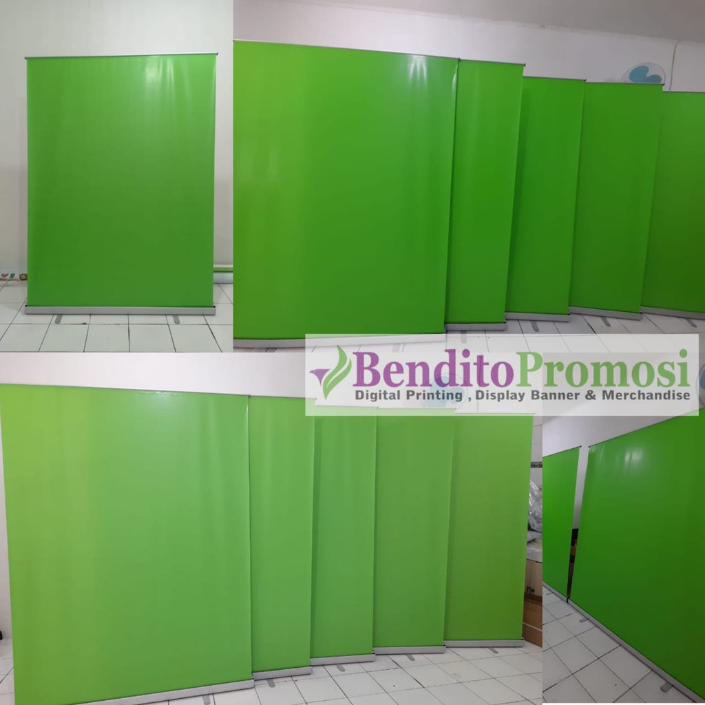 Jual Roll Banner Green Screen 85x200cm, Layar Hijau Bendito Promosi