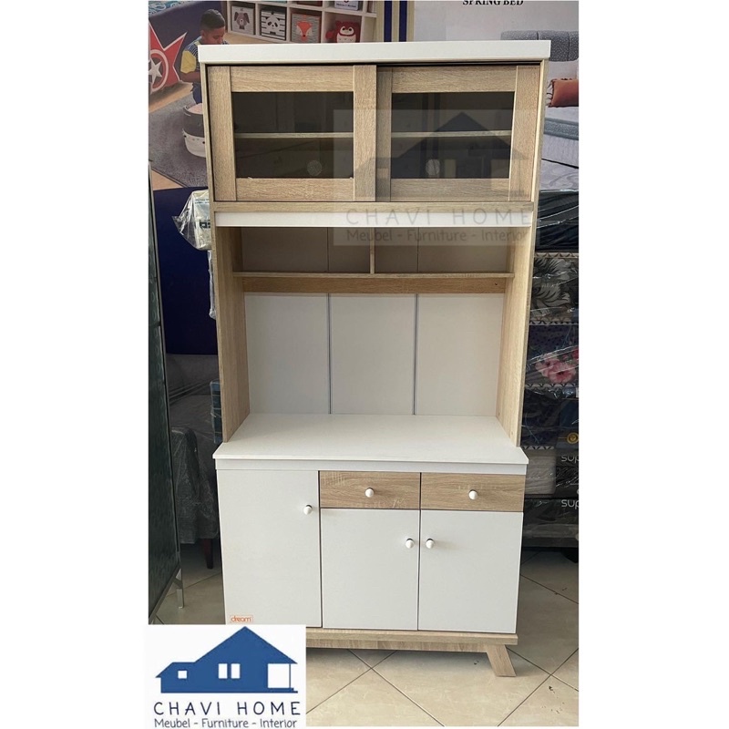 lemari dapur lemari sayur rak dapur rak piring kitchen set minimalis putih sonoma white termurah ukuran 90cm
