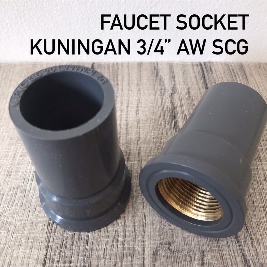 Jual SDD Faucet Socket PVC Drat Kuningan 3/4
