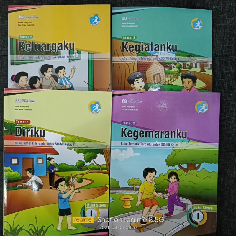 Jual Paket Buku Tematik Siswa Kelas 1 SD/MI Tema 1-4 (4 buku) semester ...
