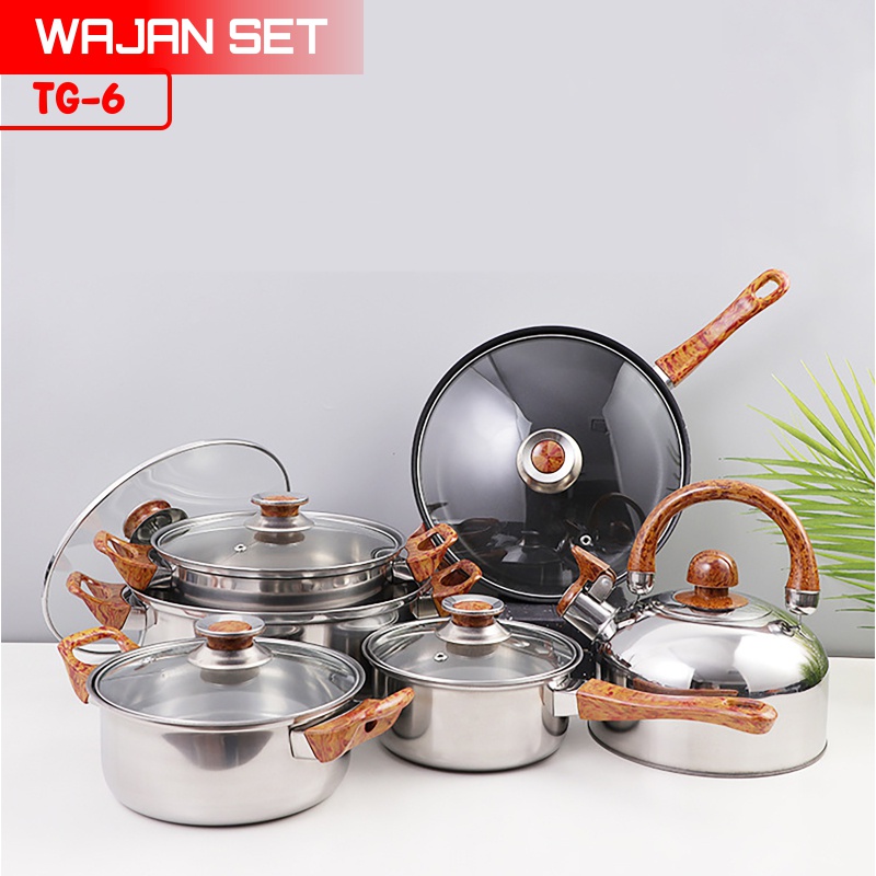 Jual Home Inspiration Set Panci Masak Stainless Steel Satu Set Wajan Panci Murah Tahan Lama Set 