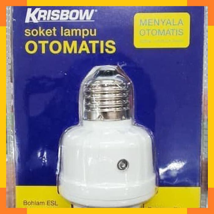 Jual Fitting Sensor Soket Lampu Otomatis Siang Malam Krisbow Socket