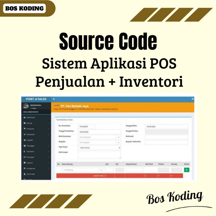 Jual Source Code Sistem Informasi Aplikasi Program POS + Penjualan ...