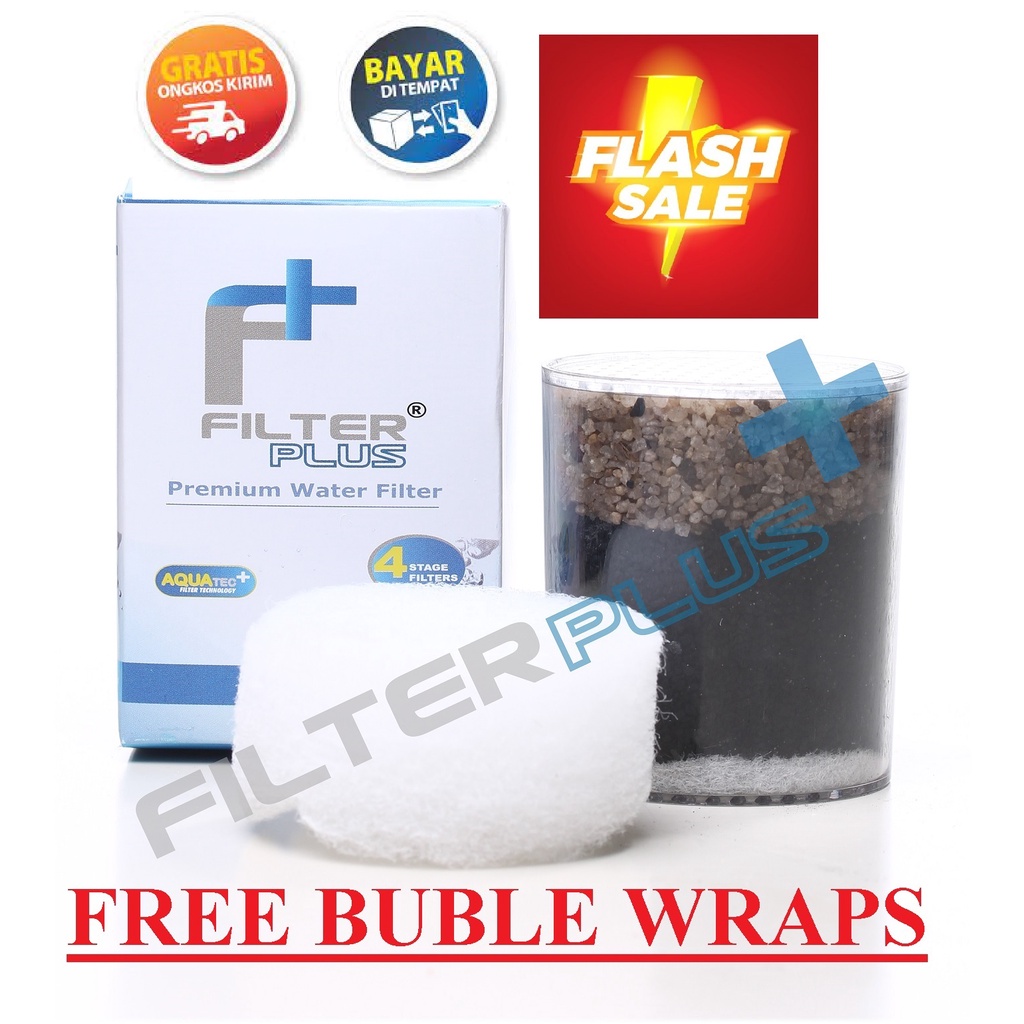 Jual filter air ISI ULANG FILTER PLUS filter air saringan air karbon aktif keran air Abuabu