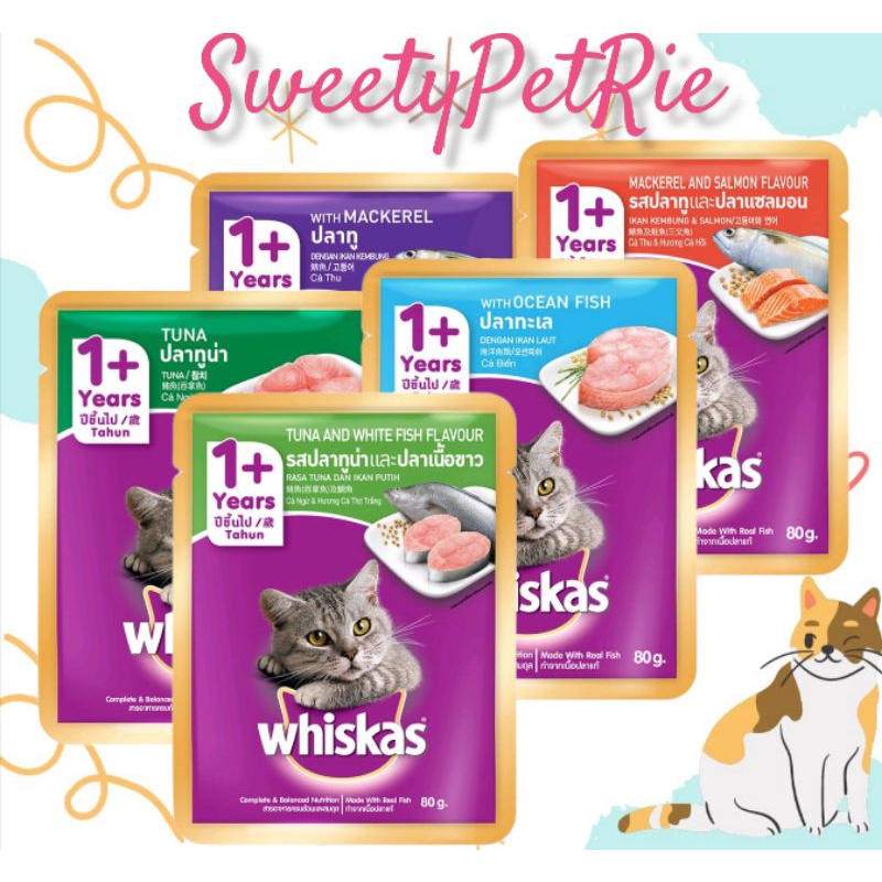 Jual Whiskas Adult 1+ Years Makanan Basah Pouch Untuk Kucing Dewasa (Semua Varian) 80 gr