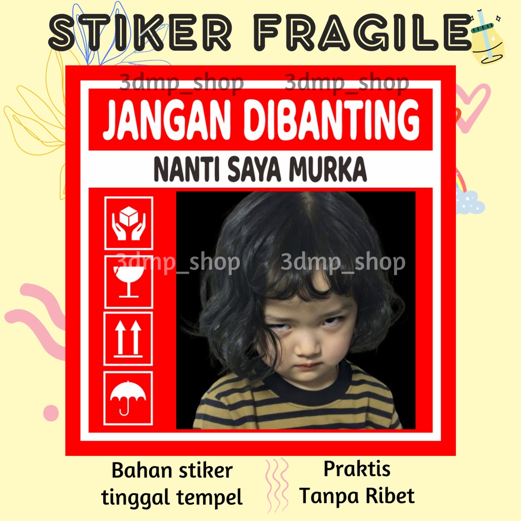 Jual STIKER FRAGILE KPOP LUCU MEME KOREA, STIKER JANGAN DIBANTING