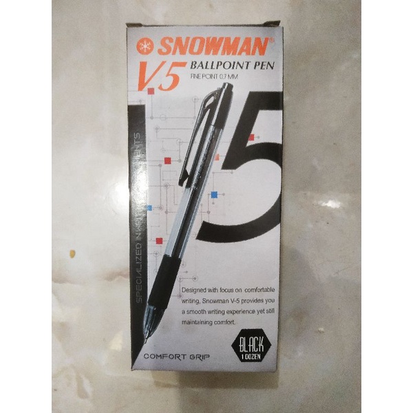 Jual pen Snowman V5 1 lusin/kotak (pulpen) | Shopee Indonesia