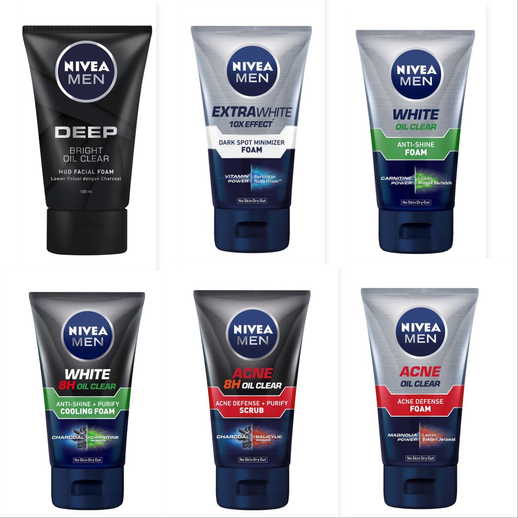 Jual [100ML] NIVEA Men Facial Foam / Scrub All Variants 100ml Sabun