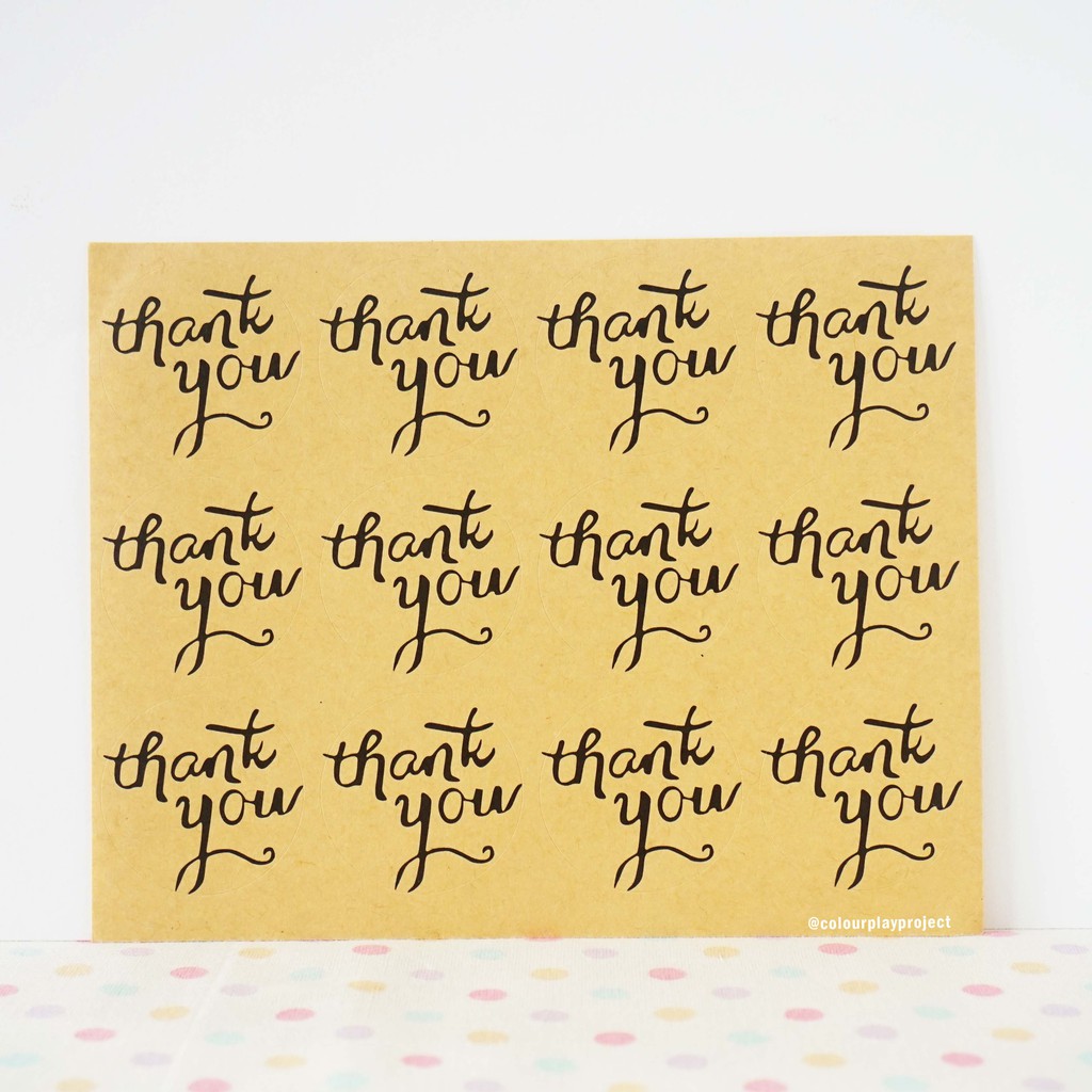 Jual Sticker Thank You Calligraphy Pcs Lembar Shopee Indonesia