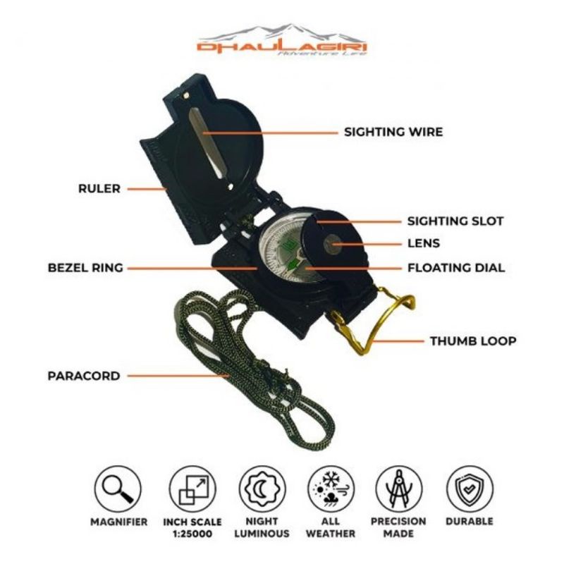 Jual compass lensatic dhaulagiri - compas bidik - kompas outdoor ...