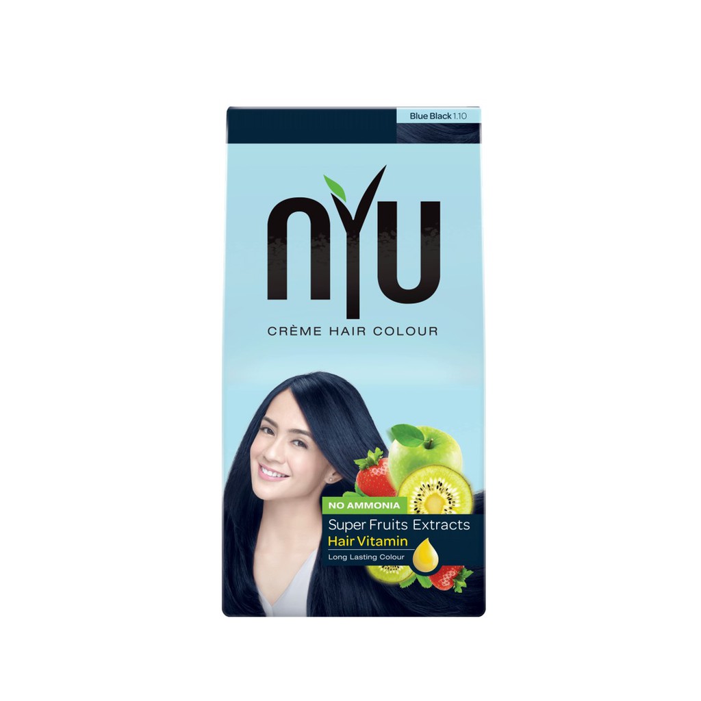 Jual NYU Creme Hair Colour Cat Rambut Blue Black | Shopee Indonesia