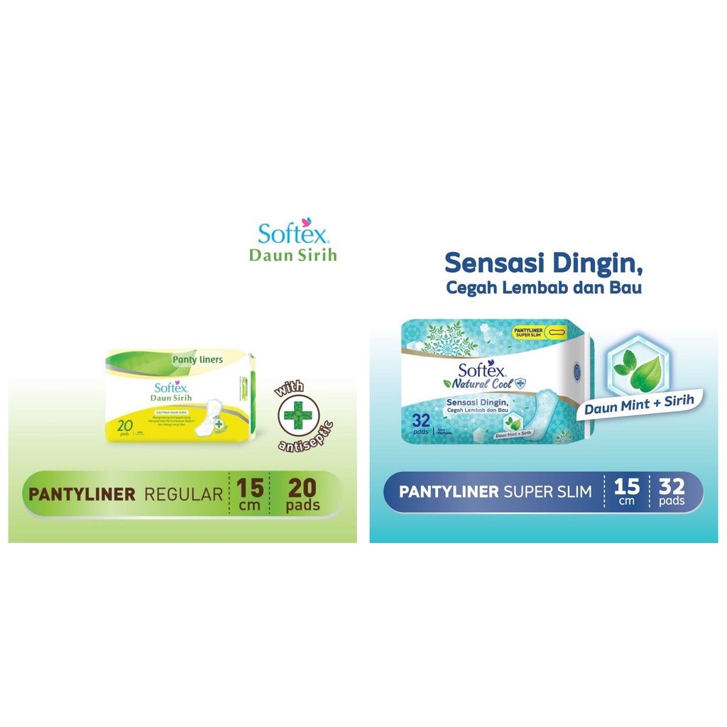 Jual Softex Panty Liners Daun Sirih 20 Pads / Natural Cool Pantyliner