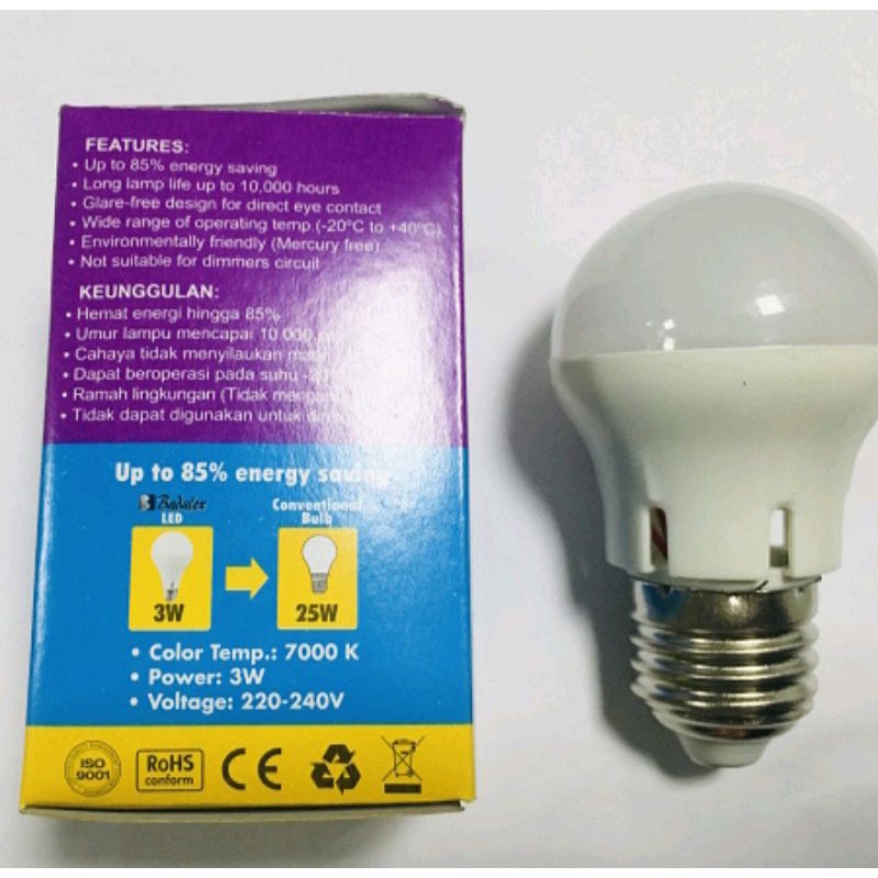 Jual Lampu Led 3 Watt / Bohlamp Led 3 Watt Hemat Energi | Shopee Indonesia