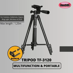 OneSOS Tripod Multifungsi 3120 1020mm Handphone Kamera DSLR Mirrorless Free Holder HP