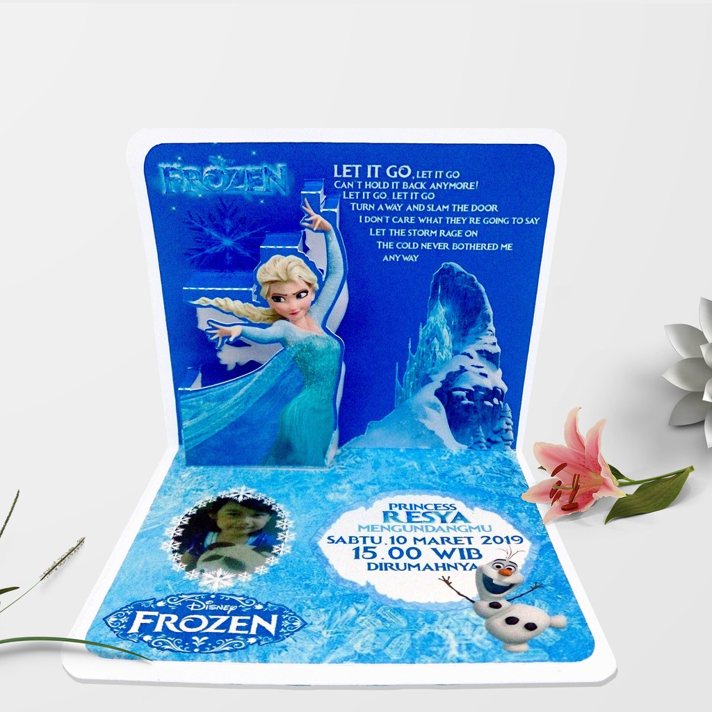 Jual [Undangan Foto] [Undangan Ulang Tahun Custom] POP UP Unik Disney