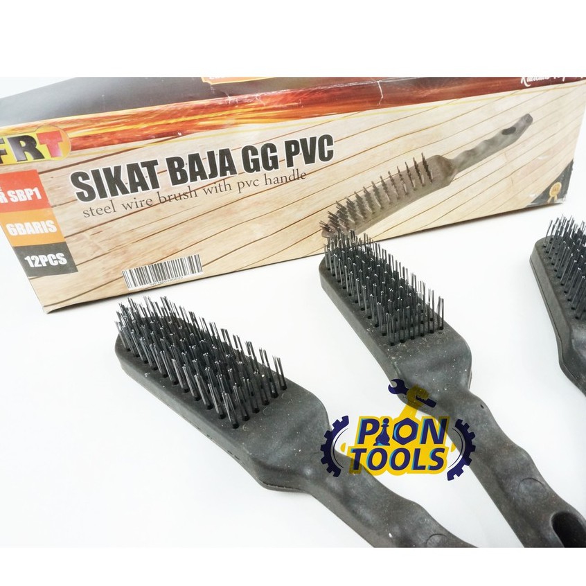 Jual FRT SIKAT BAJA 6 BARIS Gagang PVC Sikat Kawat Baja Sikat Kawat ...