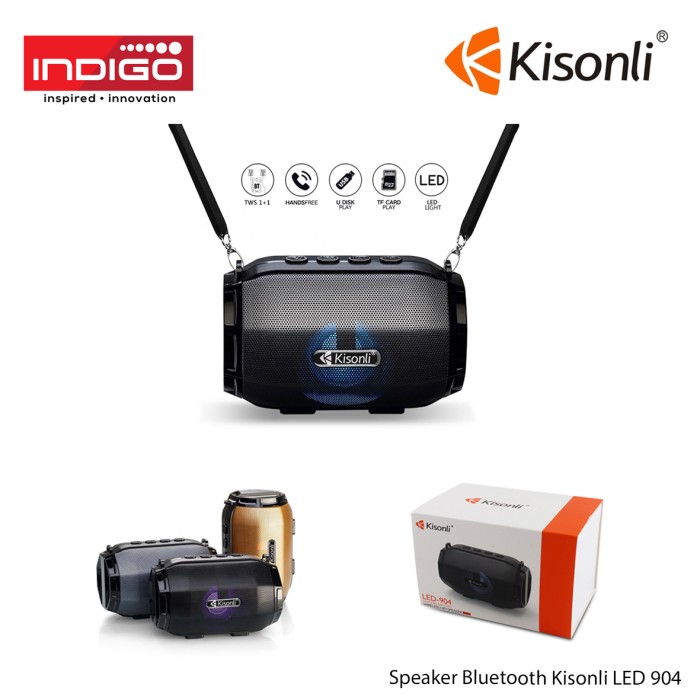 Jual SPEAKER BLUETOOTH KISONLI LED 904 | TWS 1+1 BLUETOOTH PORTABLE ...