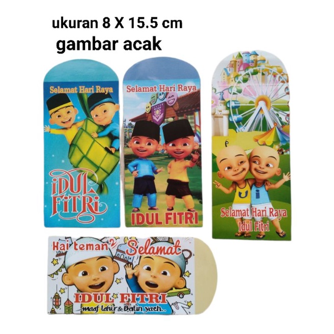 Amplop angpao lebaran selamat hari raya idul fitri ramadan ramadhan anak lucu karakter upin ipin