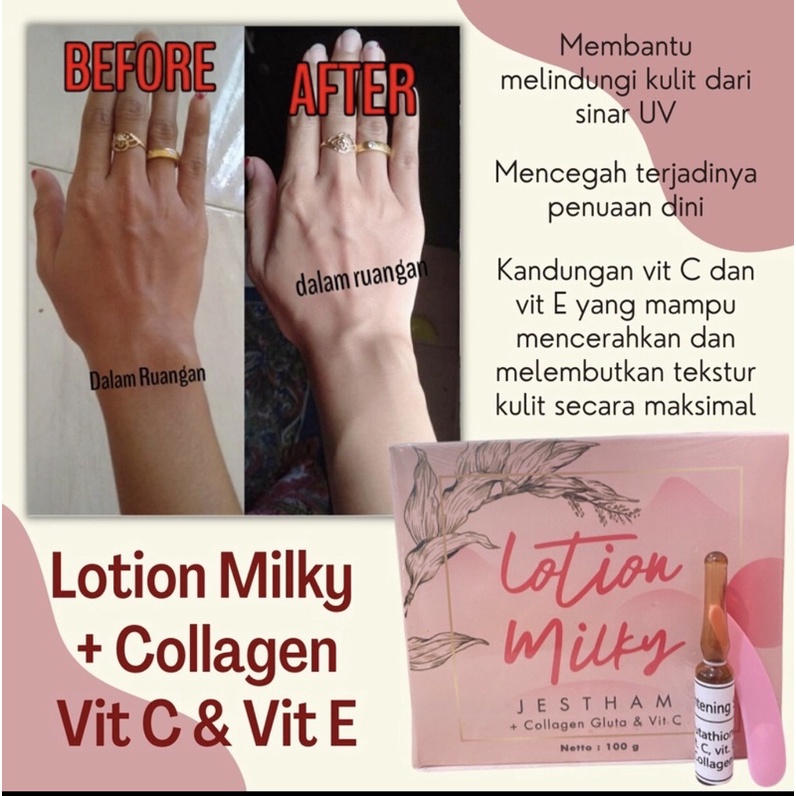 Jual Lotion Injeksi Milky Jestham + Collagen Gluta & VitC 50ML ...