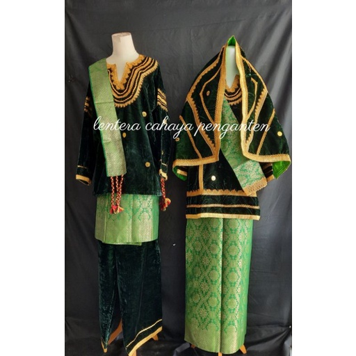 Jual baju koto gadang renda warna hijau kumbang jati baju pengantin