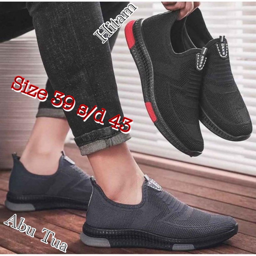 Jual PROMO!!! Sepatu Casual Slip On Pria Terbaru DNKE Simpel Tanpa Tali ...