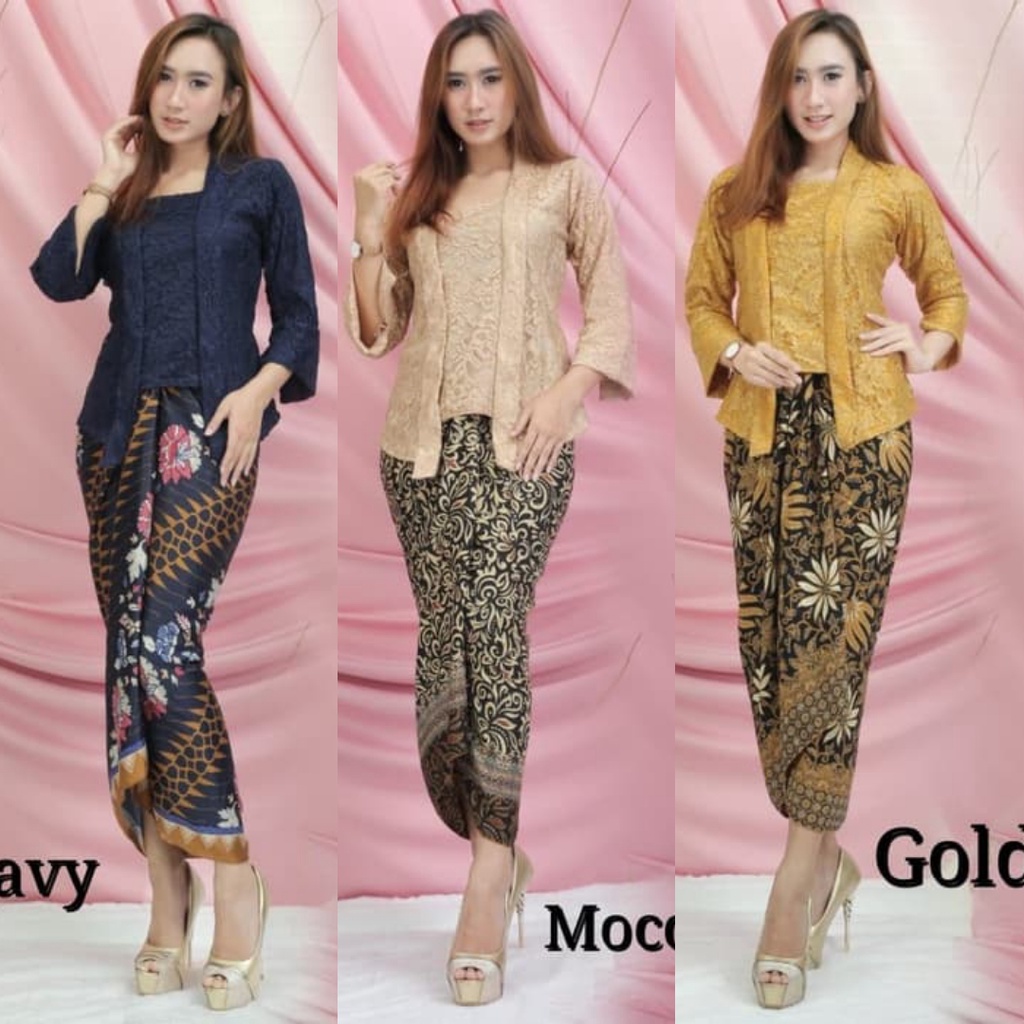 Jual Setelan Kebaya Brokat Kutubaru Kebaya Pesta Kebaya Kartini Atasan ...