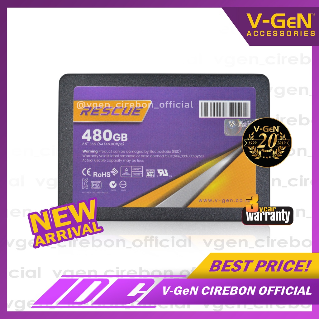 Jual SSD RESCUE 128GB , 256GB , 512GB , 960GB V-GeN SATA III | Shopee ...